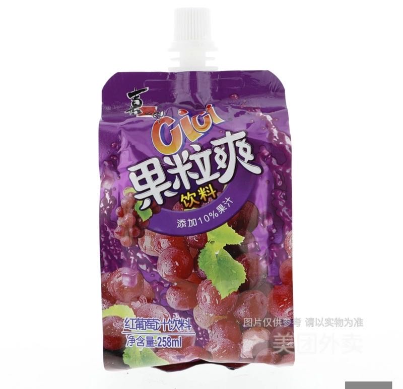 喜之郎258克果粒爽红葡萄汁饮料